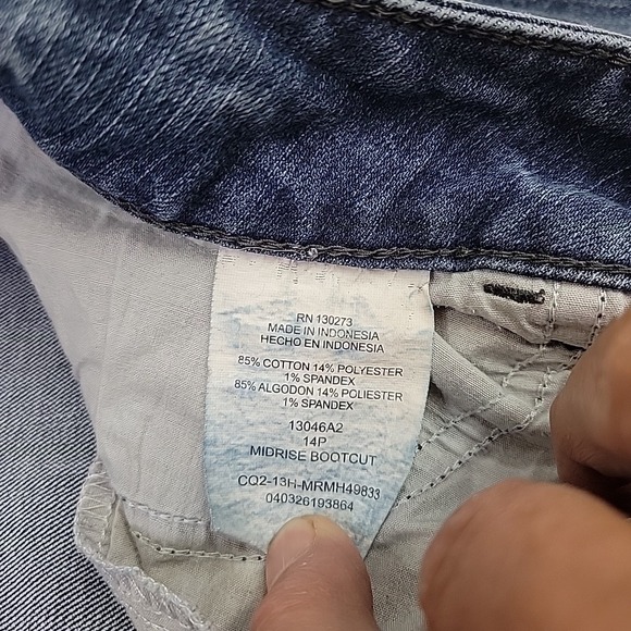 Lee Riders Jeans Womens Boot Cut 14 Blue Midrise Straight Stretch Denim - Picture 2 of 11